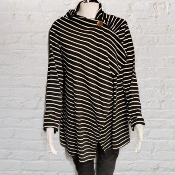 Striped wrap sweater by Bobeau - Picture 1 of 6
